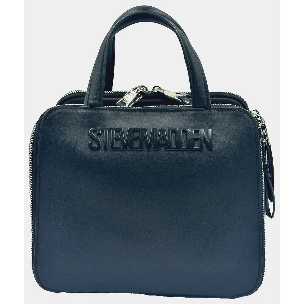 Steve Madden BDafnee Black Satchel Crossbody Bag Faux Leather Top Handle